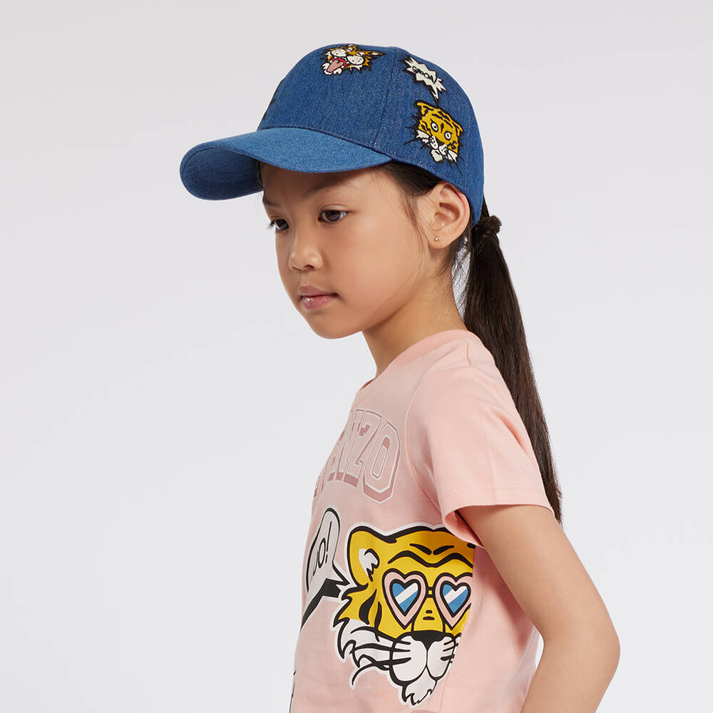 كينزو كيدز-كاب قطن دنيم لون أزرق | Childrensalon Outlet