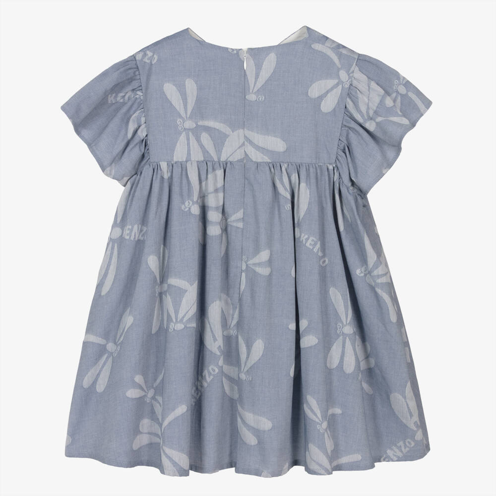 KENZO KIDS-Blue Dragonfly Dress | Childrensalon Outlet
