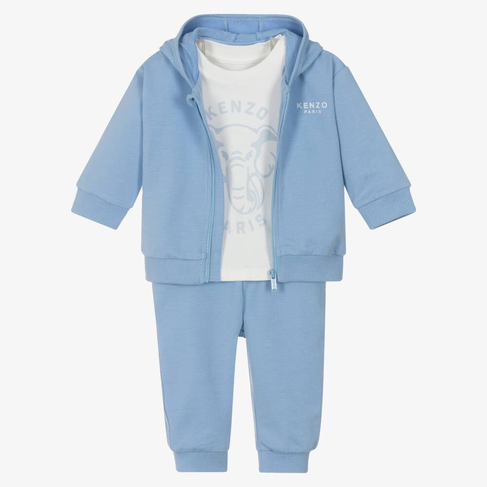 KENZO KIDS-طقم بدلة رياضية زرقاء للرضيع من بلو إليفانت | Childrensalon Outlet