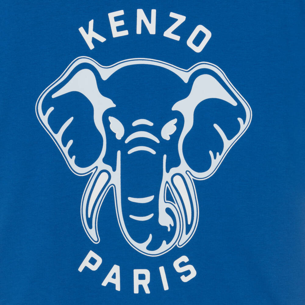 KENZO KIDS-Blue Elephant Logo T-shirt | Childrensalon Outlet
