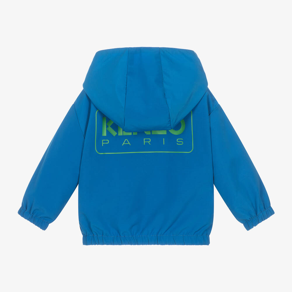 كينزو كيدز-جاكيت هودي بوجهين لون أزرق للأطفال | Childrensalon Outlet
