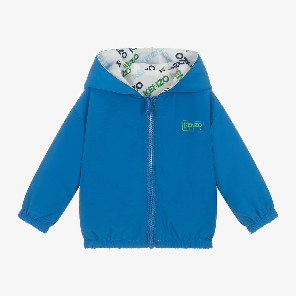 KENZO KIDS-جاكيت هودي بوجهين لون أزرق للأطفال | Childrensalon Outlet