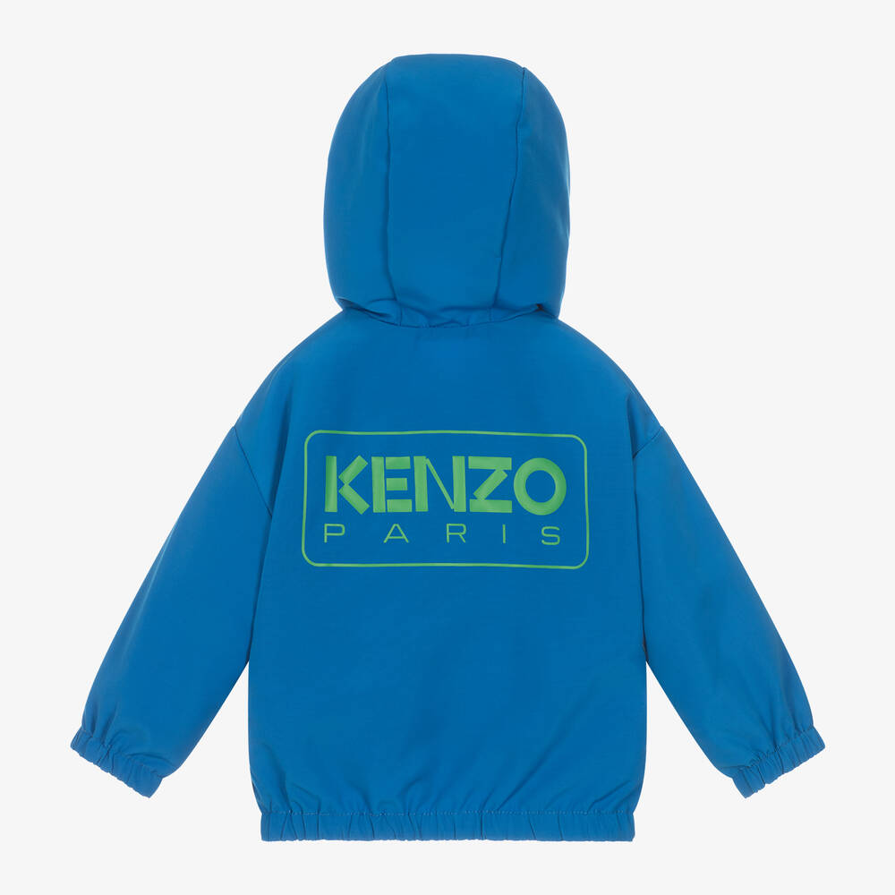 KENZO KIDS Blue Hooded Reversible Jacket Childrensalon Outlet