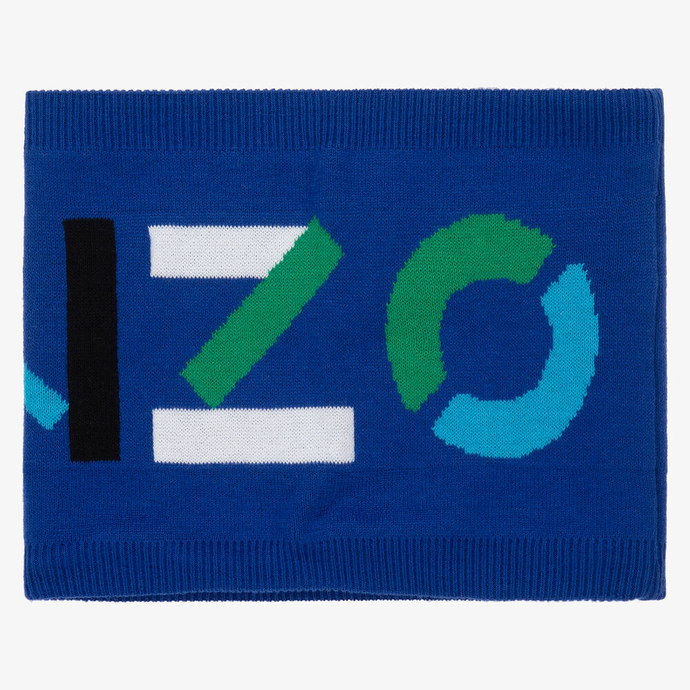 KENZO KIDS-Blue Knitted Logo Snood | Childrensalon Outlet