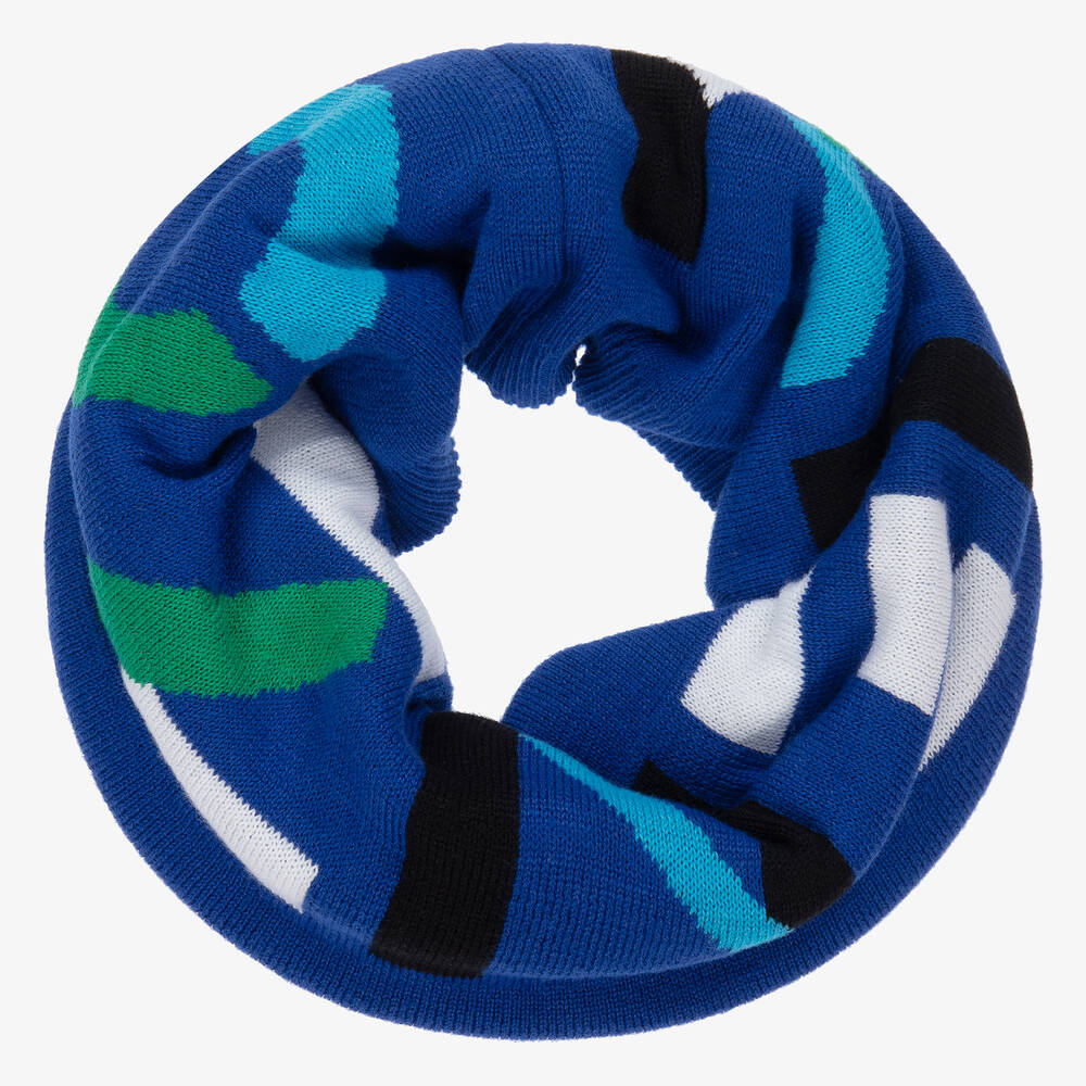 KENZO KIDS - Blue Knitted Logo Snood | Childrensalon