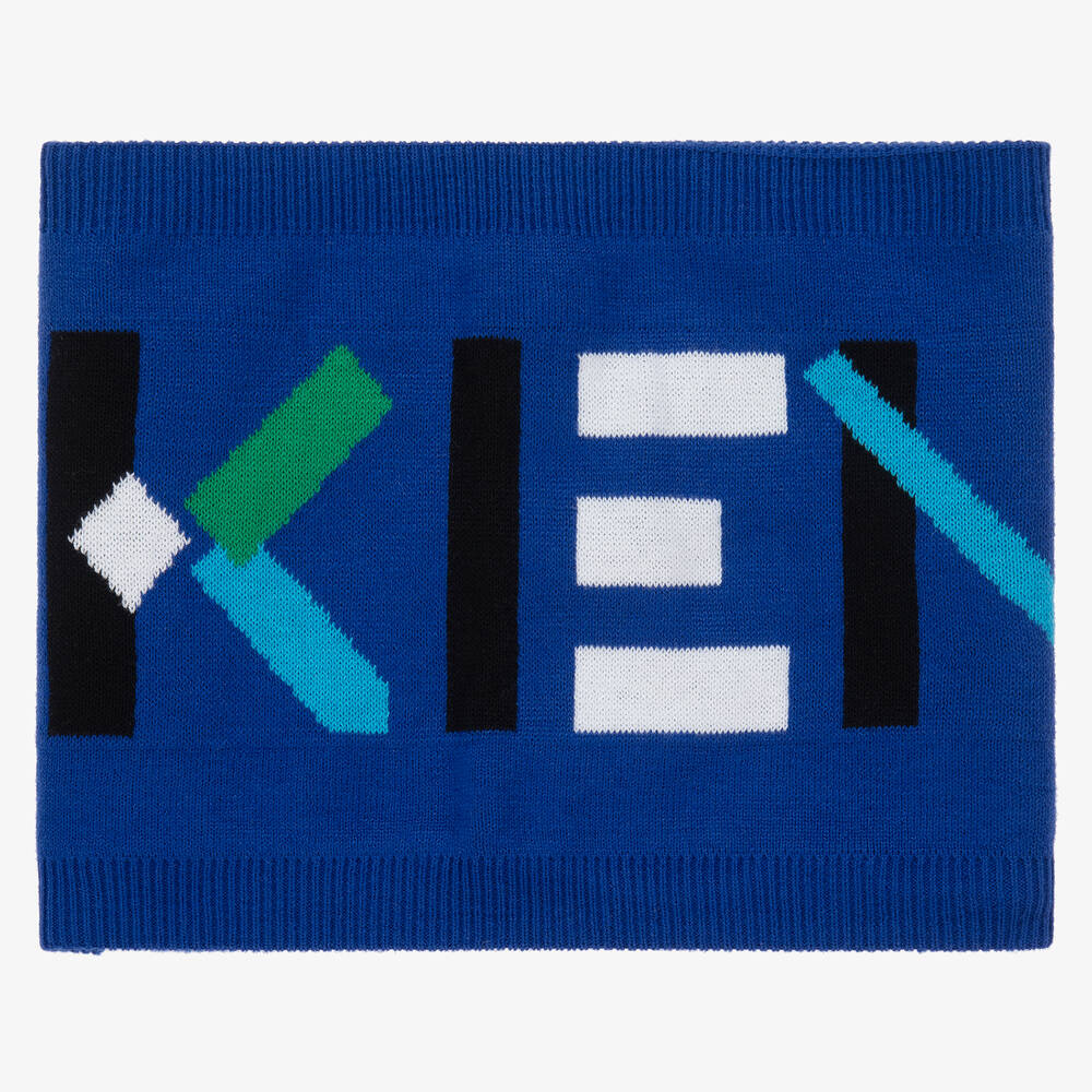 KENZO KIDS-Blue Knitted Logo Snood | Childrensalon Outlet