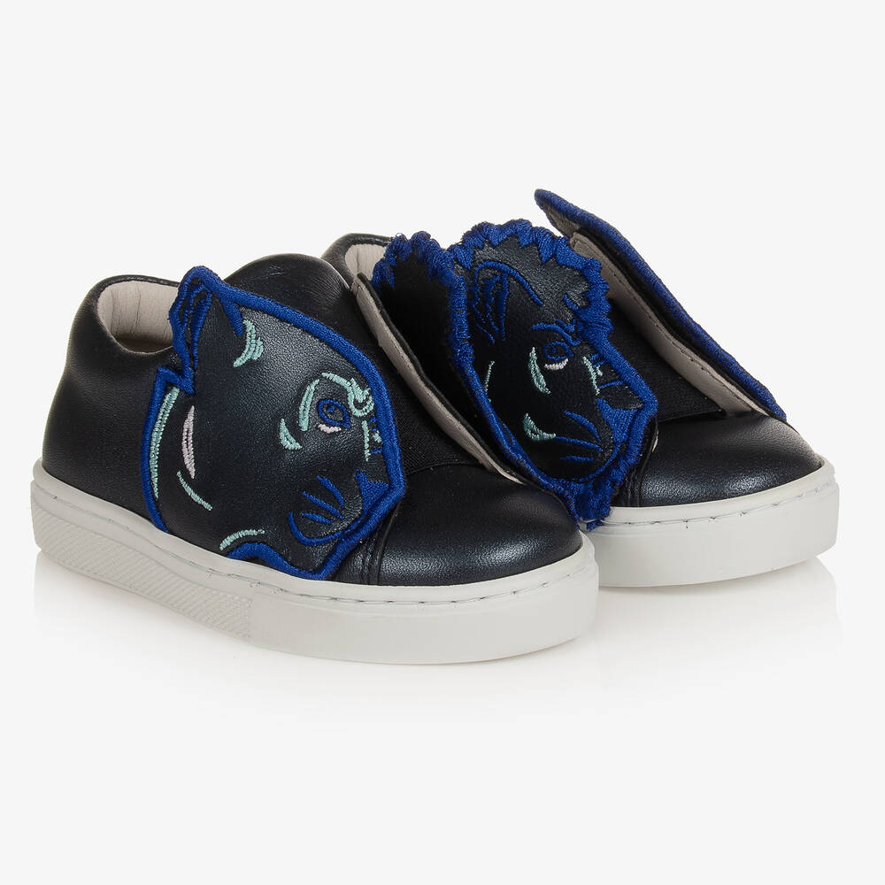 KENZO KIDS - Blaue Leder-Sneakers für Babys | Childrensalon