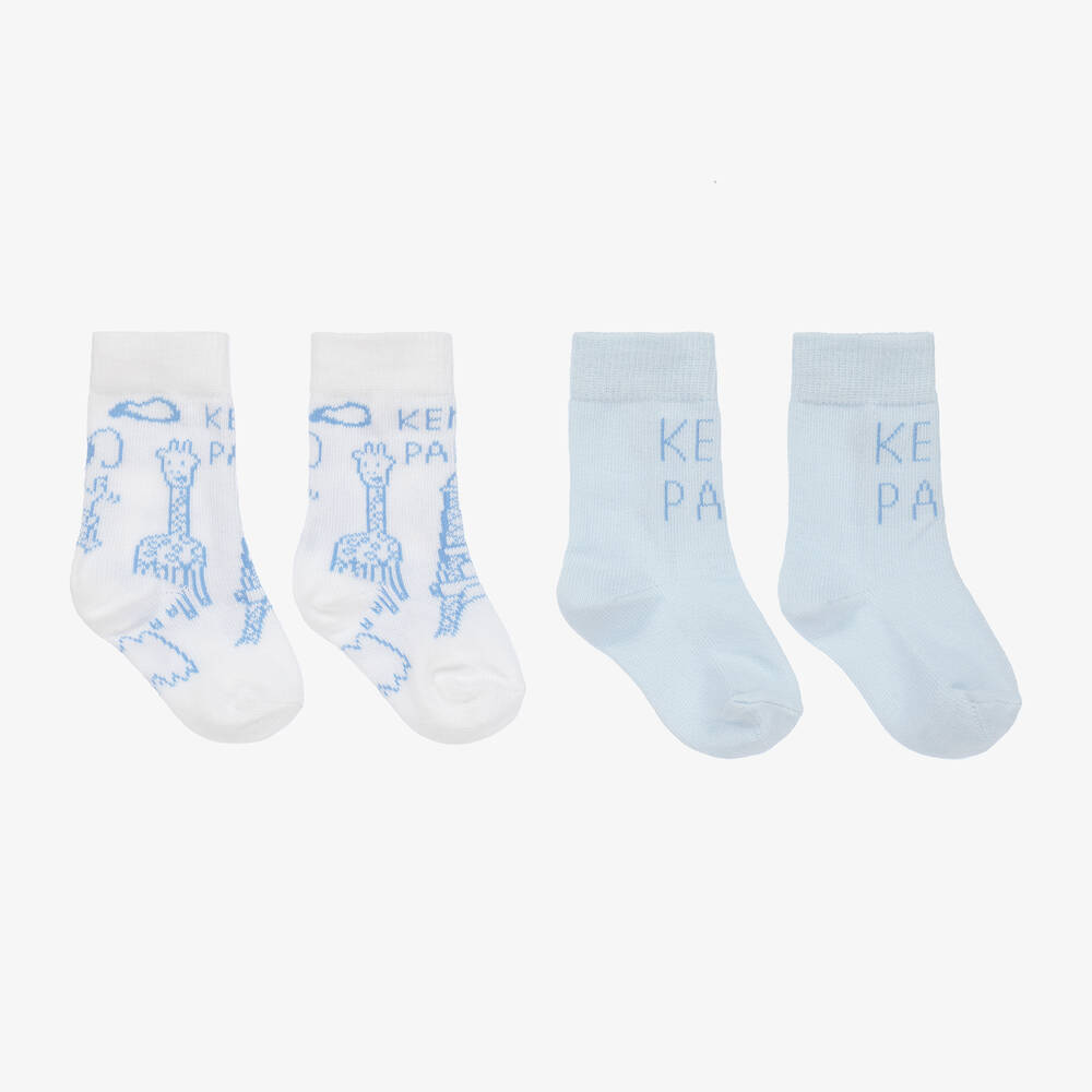 KENZO KIDS - Chaussettes bleues bébé (x 2) | Childrensalon