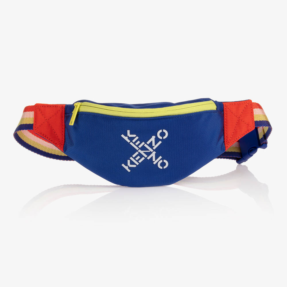 KENZO KIDS - حقيبة حزام كانفاس لون أزرق (29 سم) | Childrensalon