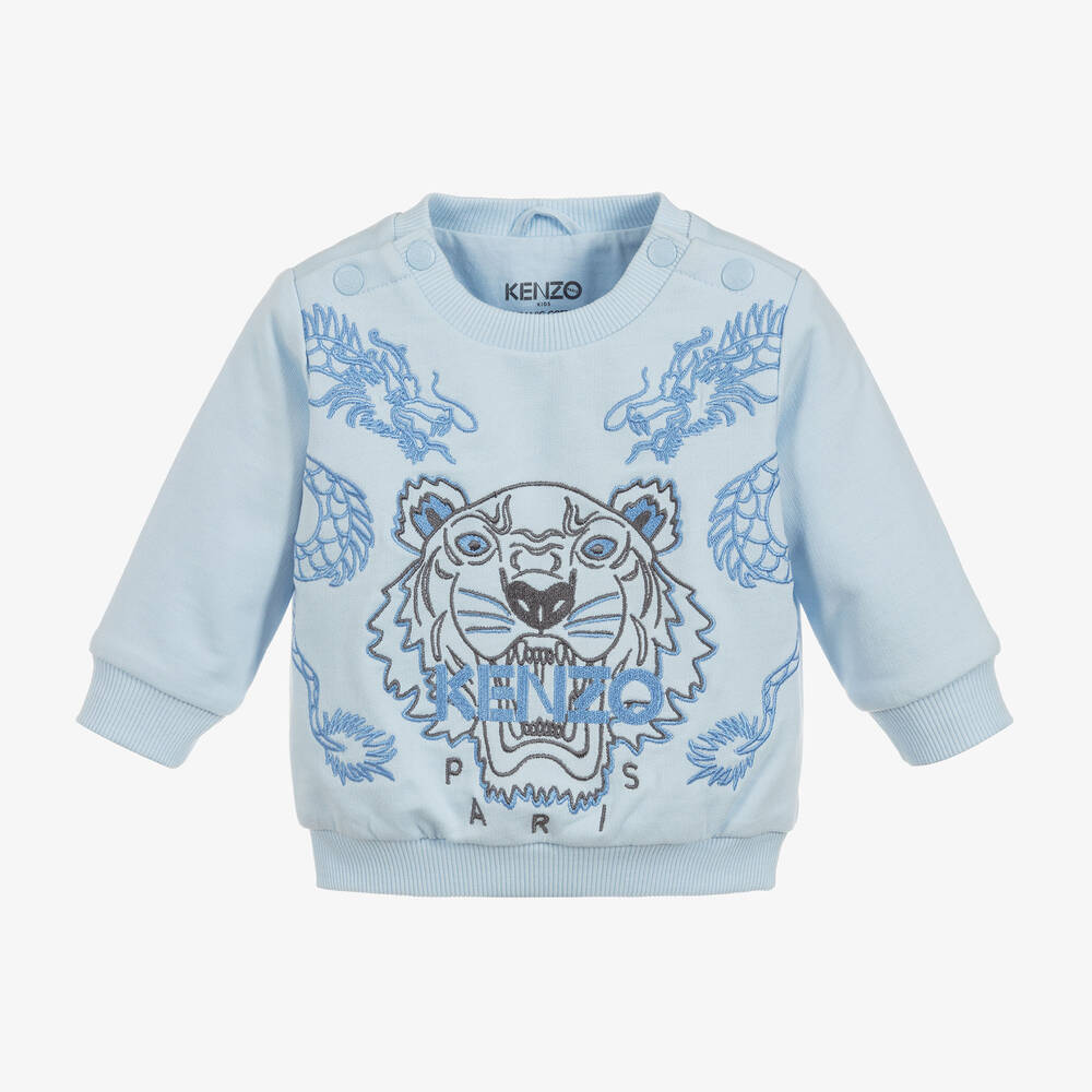 Blue Organic Tiger Sweatshirt