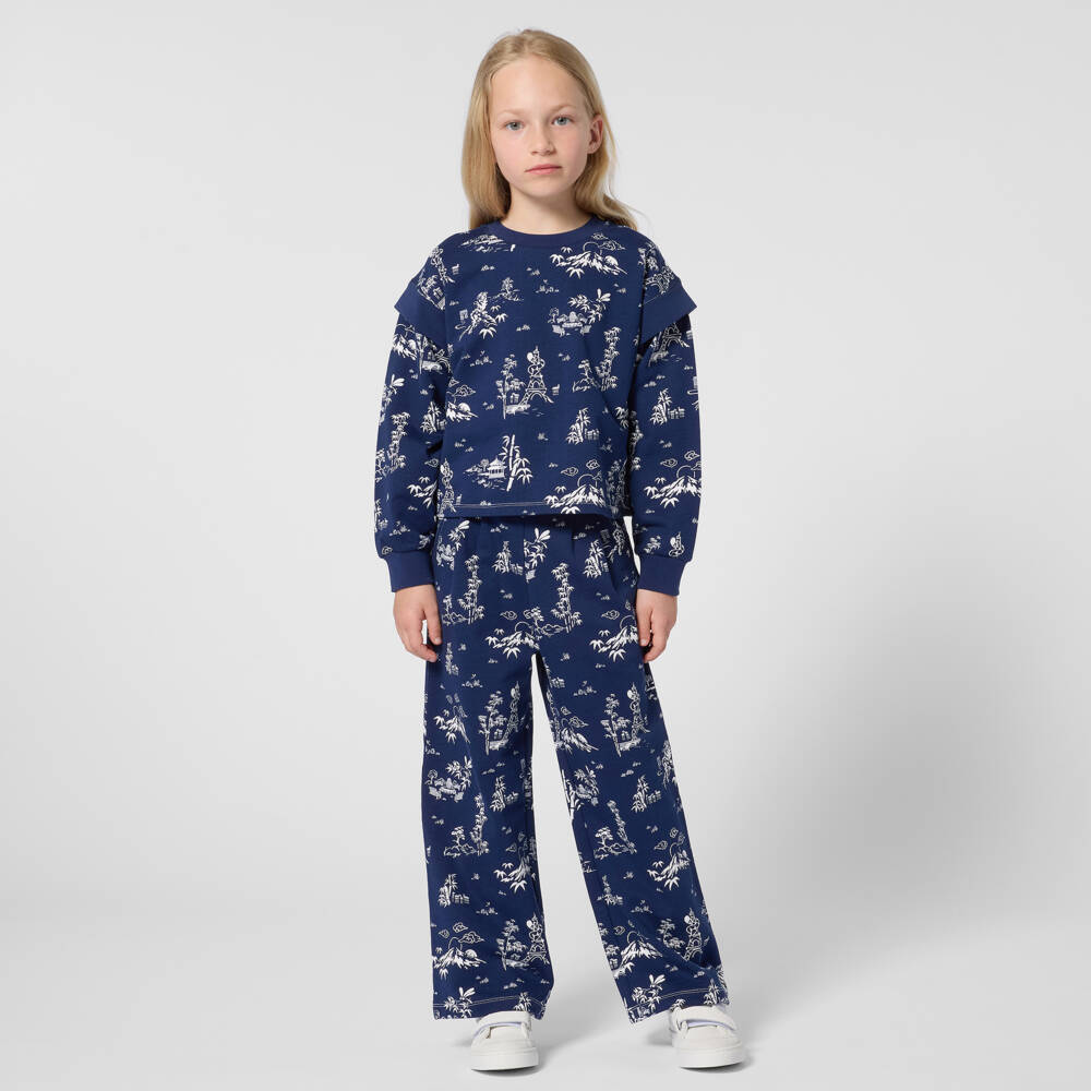 KENZO KIDS-Blue Pattern Jogger | Childrensalon Outlet