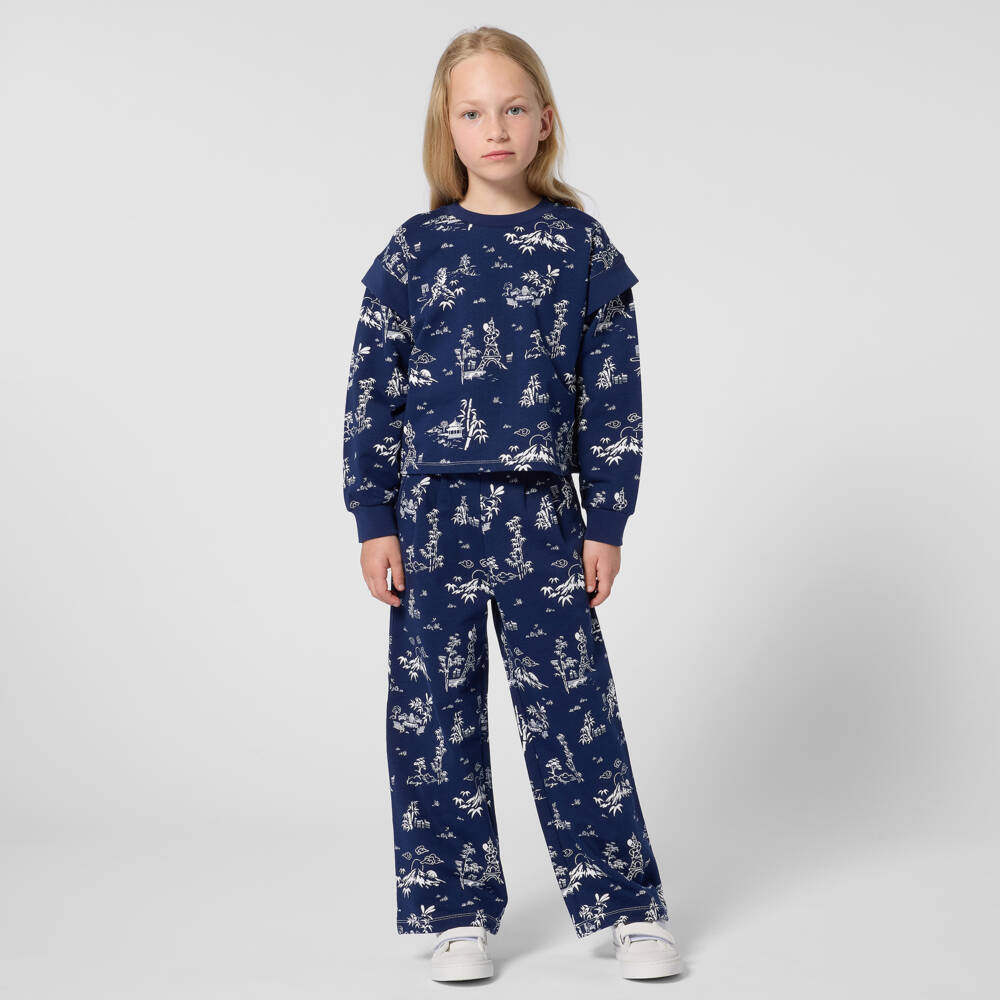 KENZO KIDS-Blue Pattern Sweatshirt | Childrensalon Outlet
