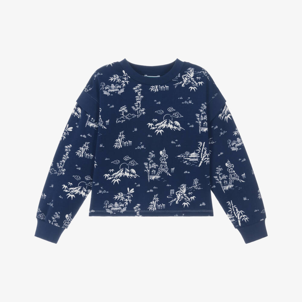 KENZO KIDS-Blue Pattern Sweatshirt | Childrensalon Outlet
