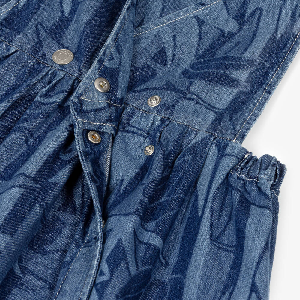 KENZO KIDS-Blue Printed Denim Dress | Childrensalon Outlet