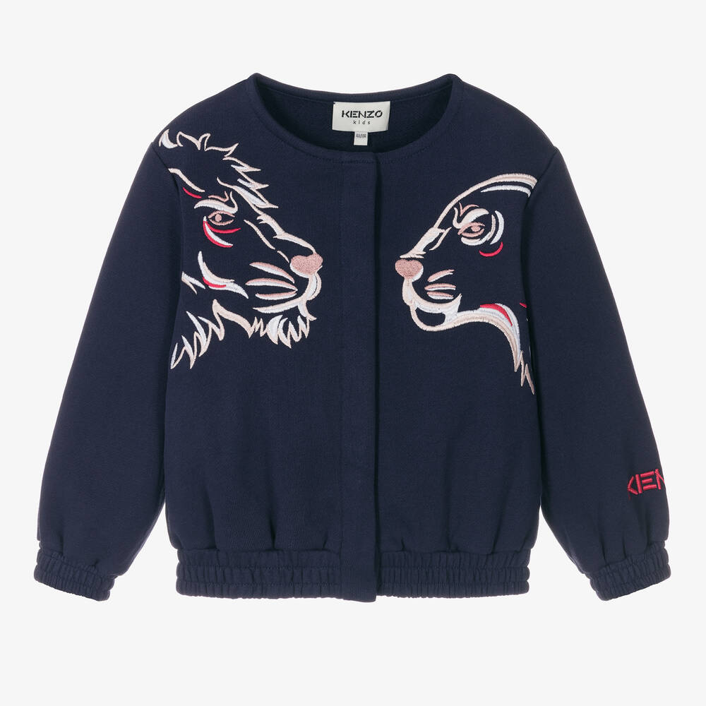 KENZO KIDS - Blaue Tiger & Friends Strickjacke | Childrensalon