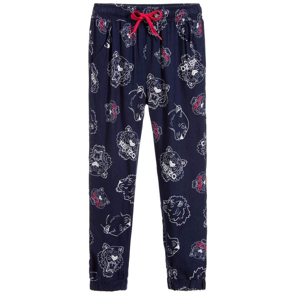 KENZO KIDS-بنطلون لون كحلي بطبعة نمر للفتيات | Childrensalon Outlet