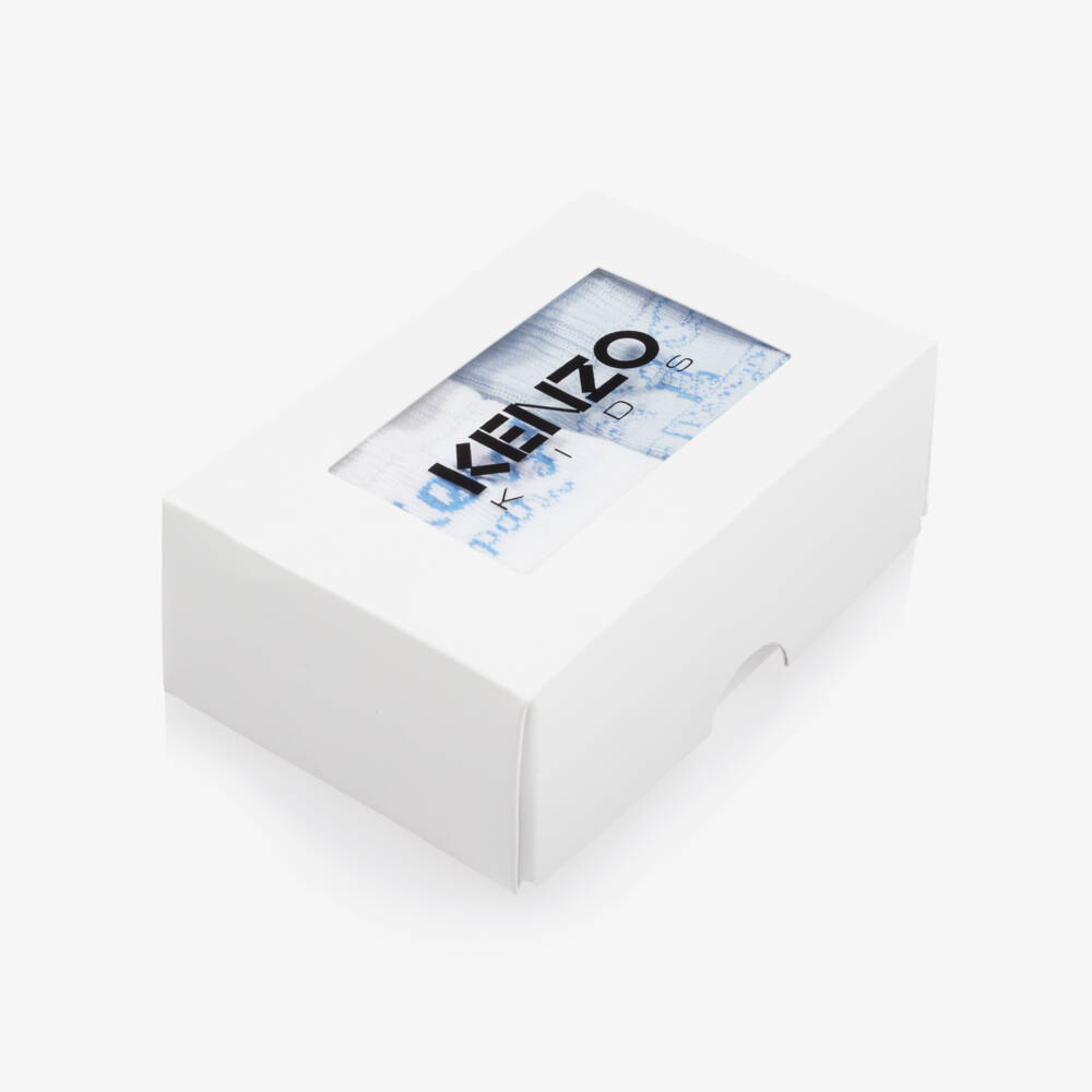 KENZO KIDS-Blue & White Cotton Baby Socks (2 Pack) | Childrensalon Outlet