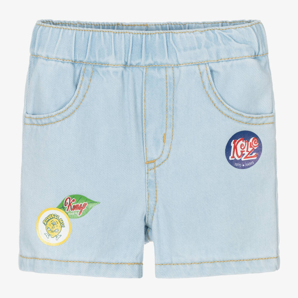 KENZO KIDS-Шорты для мальчиков из хлопка лазурного цвета | Childrensalon Outlet