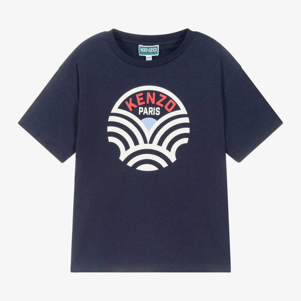 KENZO KIDS-Футболка из хлопка с узором сэйгайха для мальчиков | Childrensalon Outlet