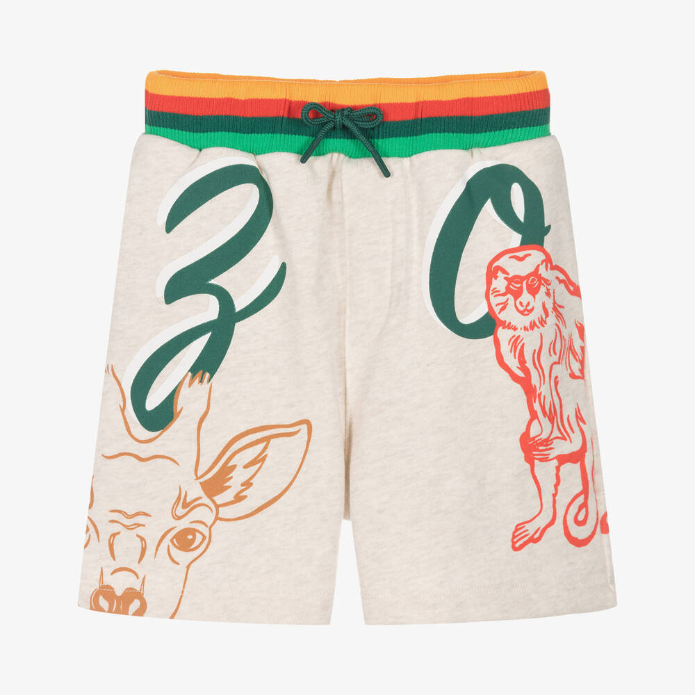 KENZO KIDS - Beige Shorts mit Bambus-Print (J) | Childrensalon
