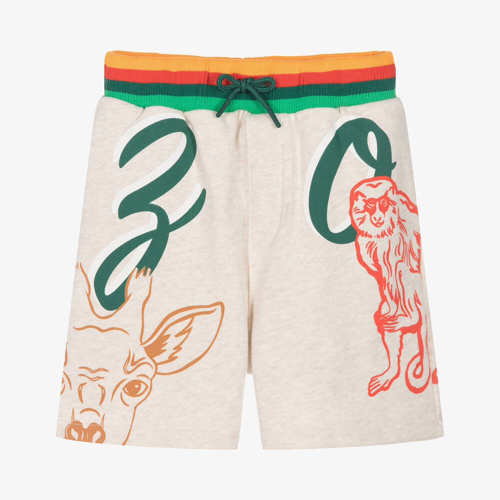 KENZO KIDS - Short beige imprimé bambou garçon | Childrensalon