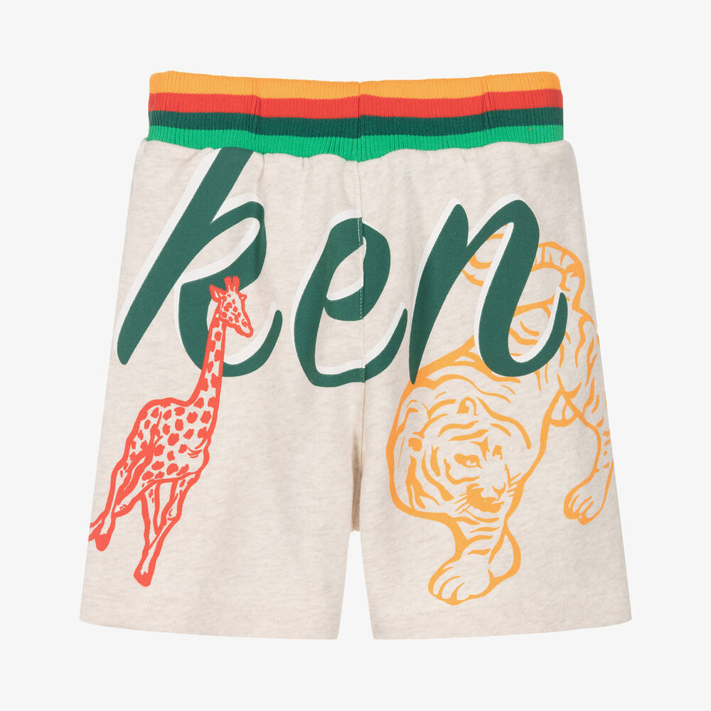 KENZO KIDS-Boys Beige Bamboo Print Shorts | Childrensalon Outlet