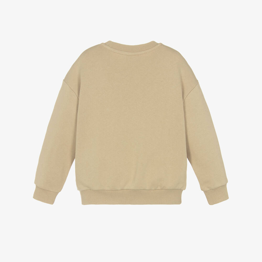 KENZO KIDS-Boys Beige Cotton Embroidered Lucky Tiger Sweatshirt | Childrensalon Outlet