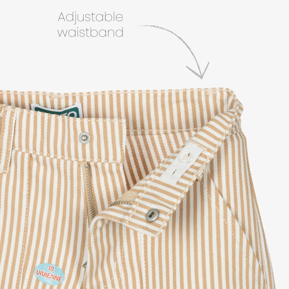 KENZO KIDS-Boys Beige Fruit Print Twill Bermudas | Childrensalon Outlet