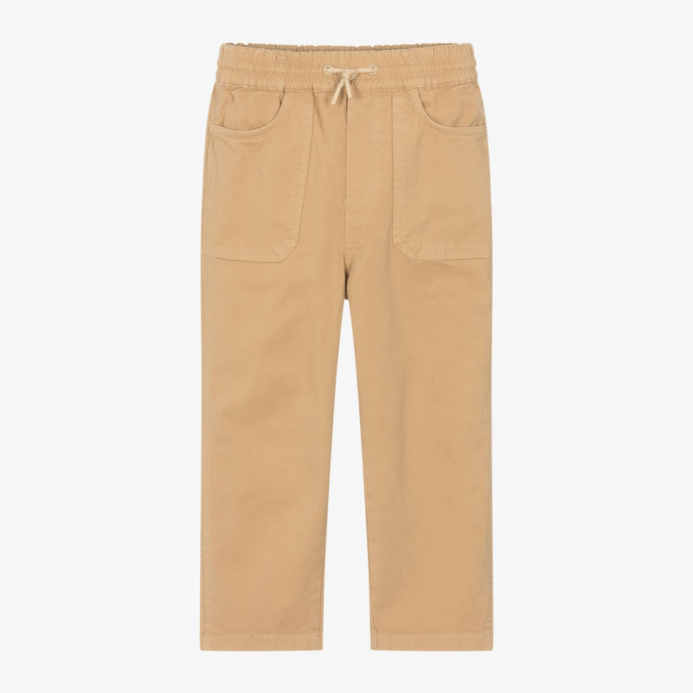 KENZO KIDS-Boys Beige Twill Cotton Trousers | Childrensalon Outlet
