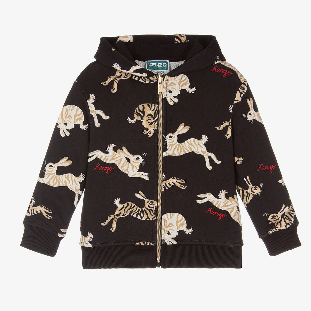 KENZO KIDS - Haut noir en coton lapins garçon | Childrensalon