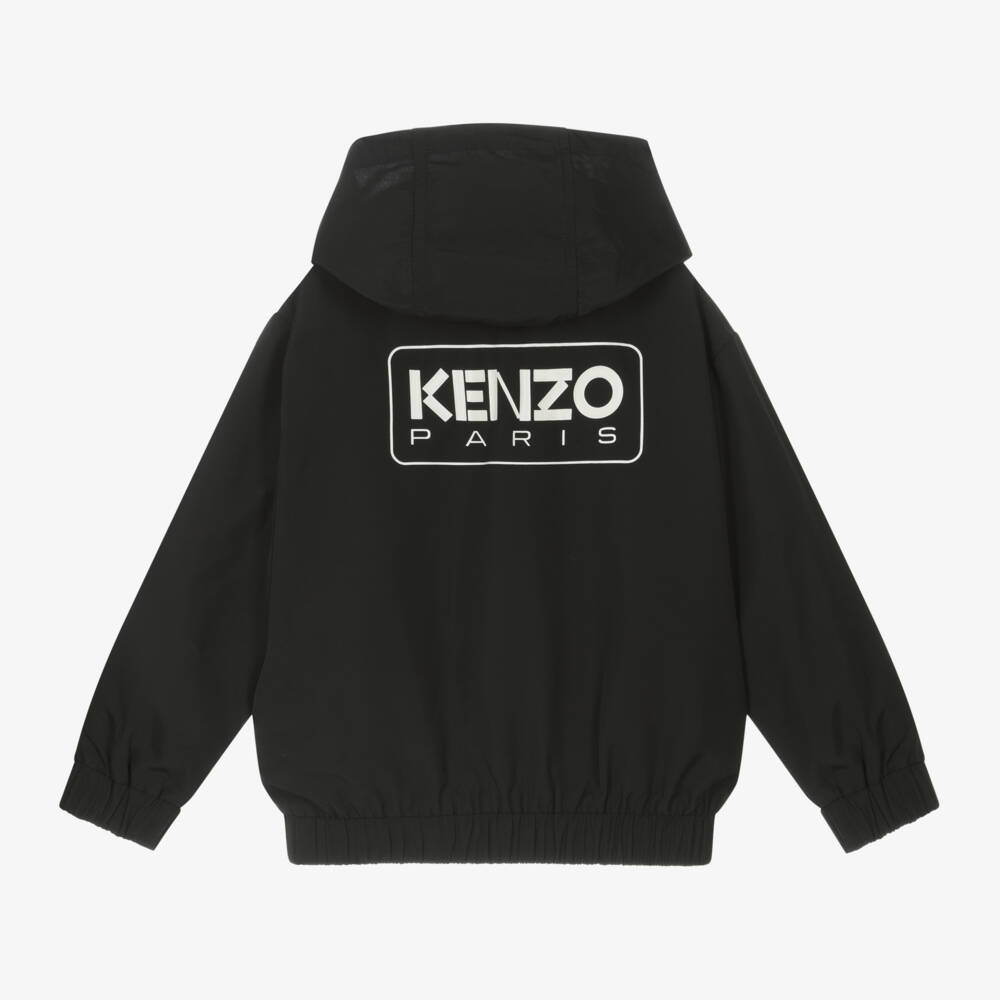 KENZO KIDS-Boys Black Hooded Zip Jacket | Childrensalon Outlet