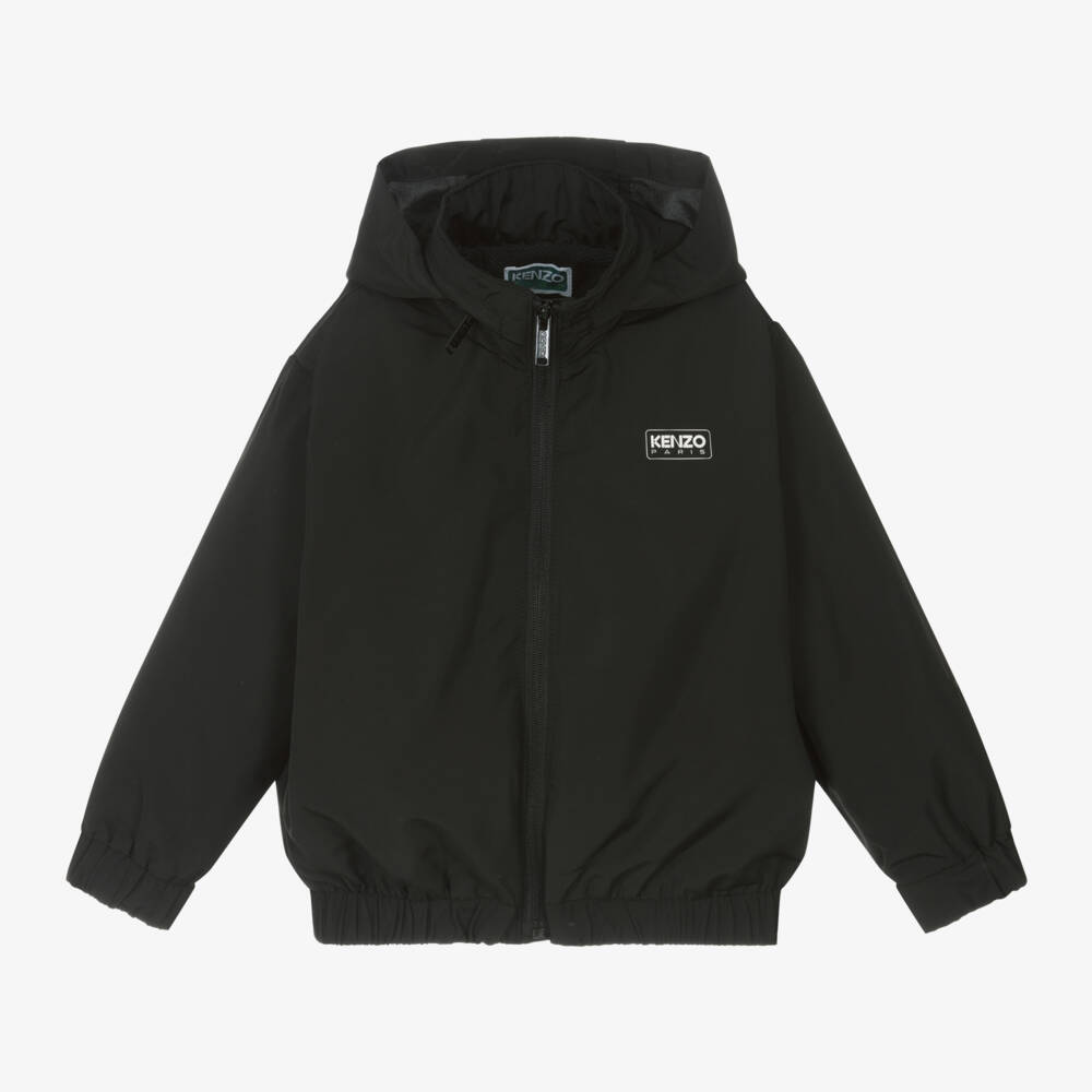 KENZO KIDS-Boys Black Hooded Zip Jacket | Childrensalon Outlet
