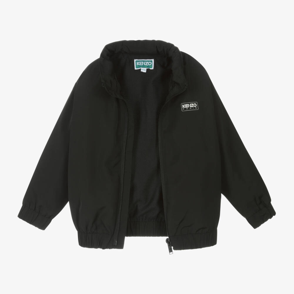 KENZO KIDS-Boys Black Hooded Zip Jacket | Childrensalon Outlet