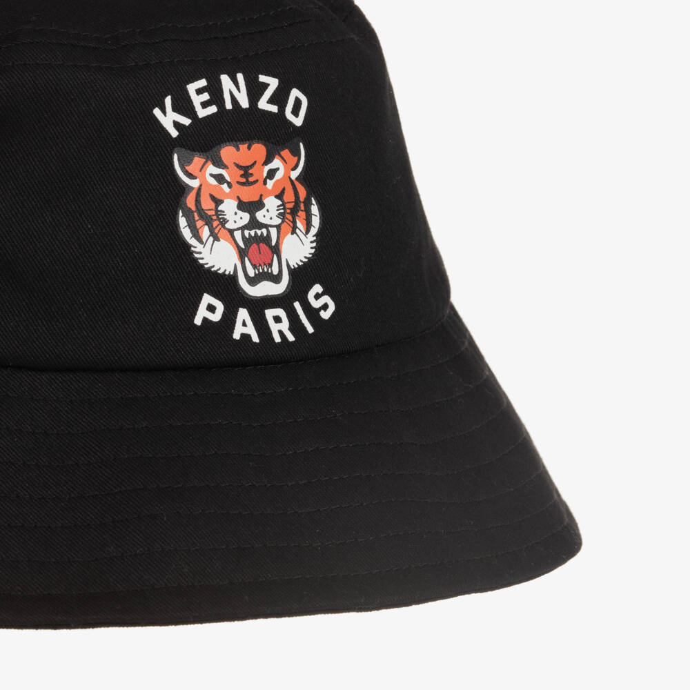 KENZO KIDS-Boys' Black Tiger Emblem Sun Hat | Childrensalon Outlet