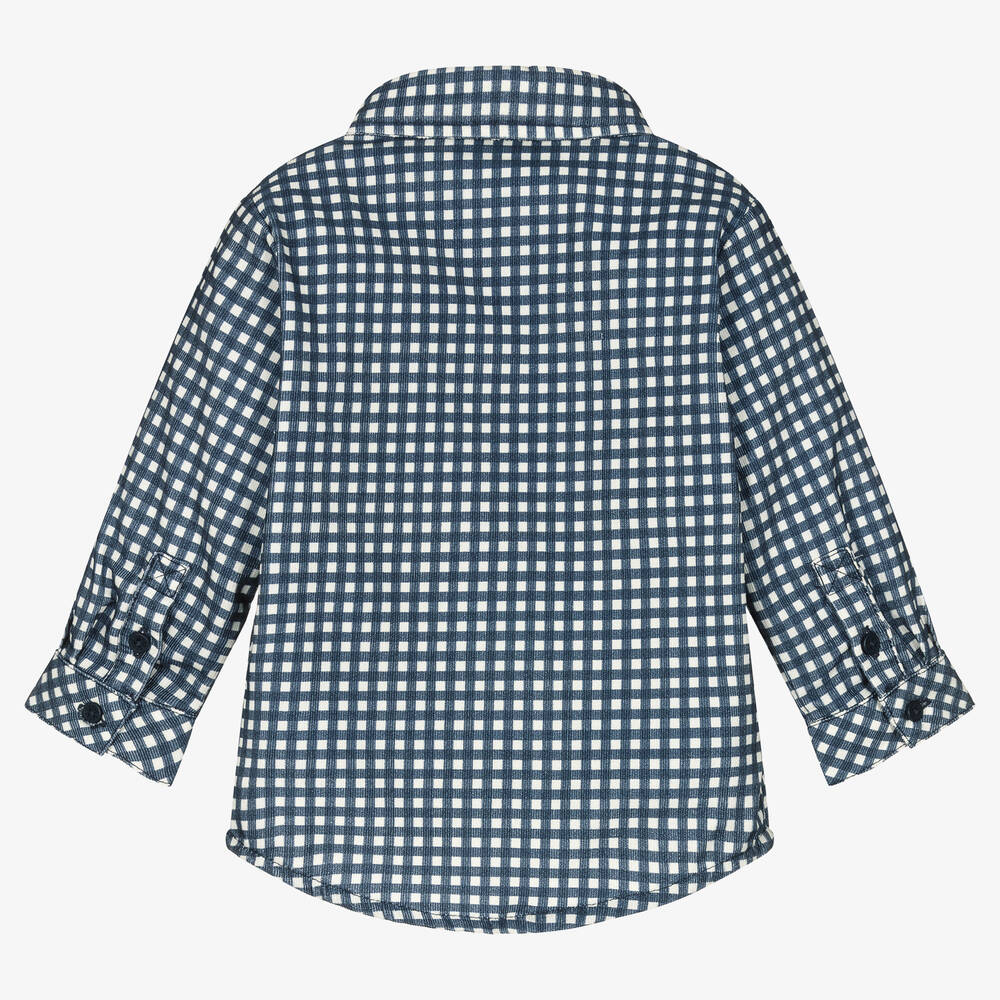 KENZO KIDS-Boys Blue Check Corduroy Shirt | Childrensalon Outlet