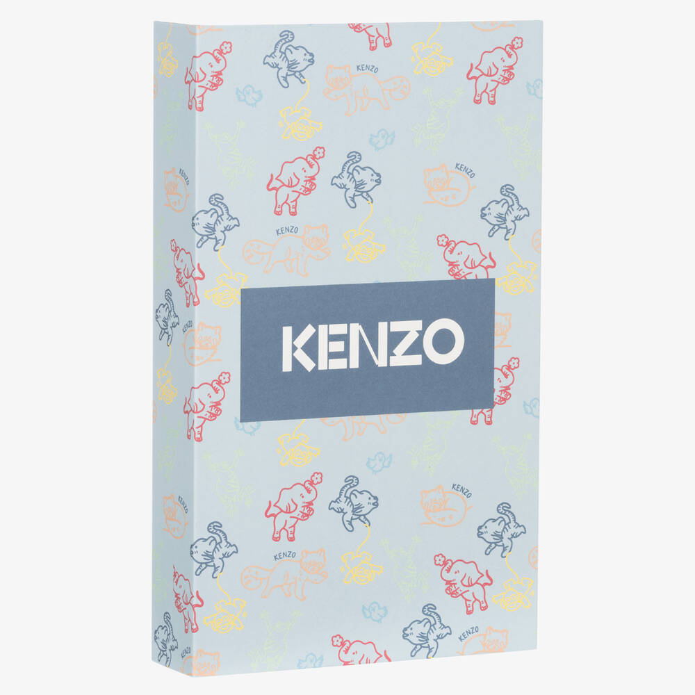 KENZO KIDS-Boys Blue Cotton Animal Babysuit Set | Childrensalon Outlet
