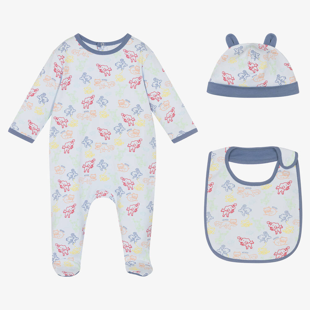 KENZO KIDS Ensemble dors bien bleu en coton Childrensalon Outlet