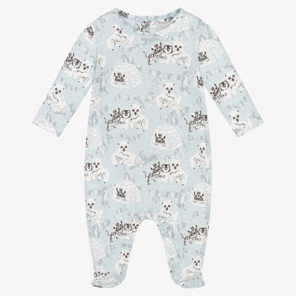 Boys Blue Cotton Babygrow Set