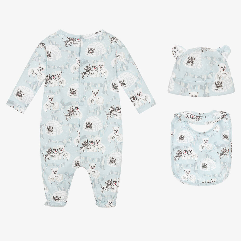 KENZO KIDS-Boys Blue Cotton Babygrow Set | Childrensalon Outlet