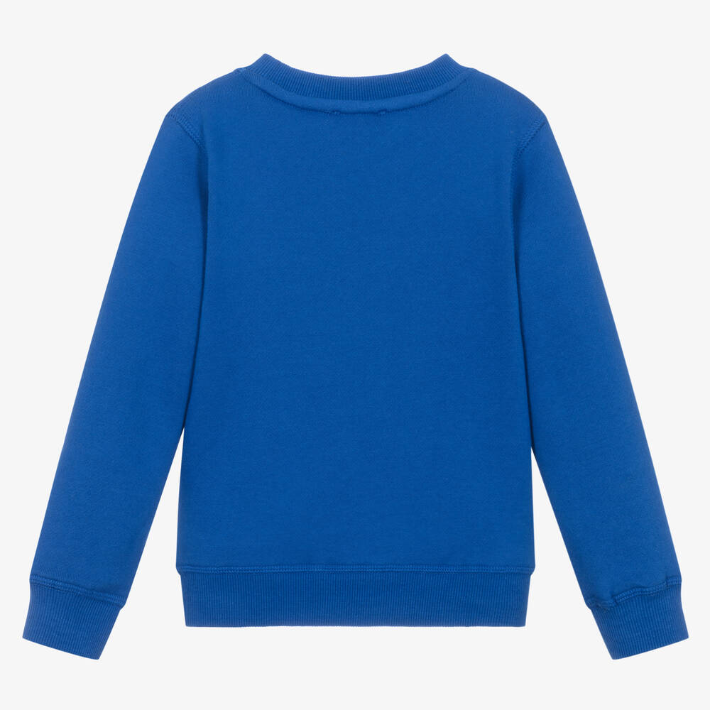 كينزو كيدز-سويتشيرت قطن جيرسي لون أزرق للأولاد | Childrensalon Outlet