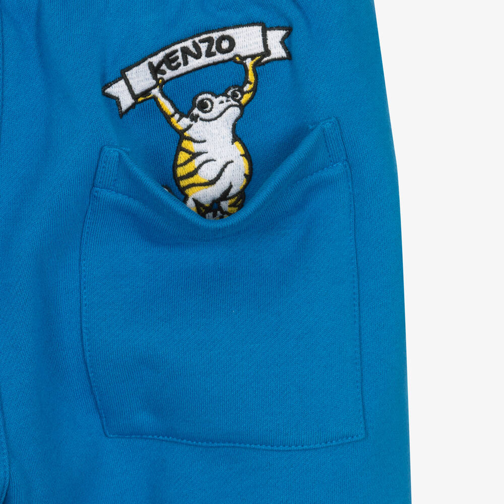 KENZO KIDS-Синие хлопковые джоггеры для мальчиков | Childrensalon Outlet