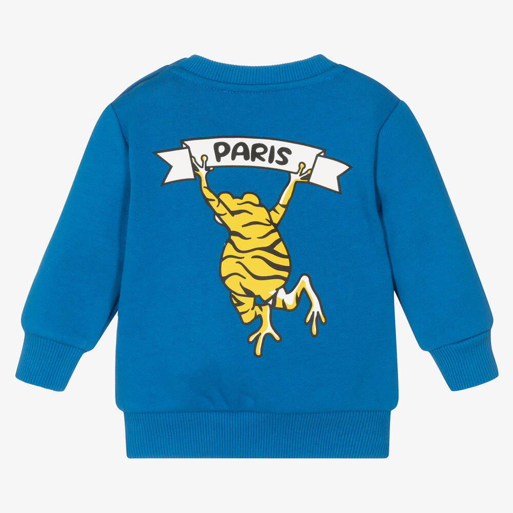 كينزو كيدز-سويتشيرت أطفال ولادي قطن جيرسي لون أزرق | Childrensalon Outlet