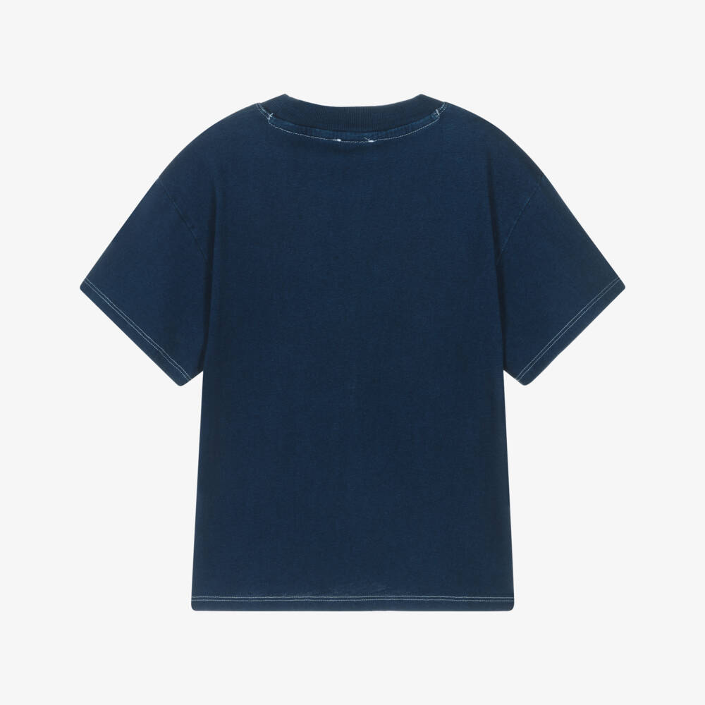KENZO KIDS-Boys Blue Cotton Garden Tee | Childrensalon Outlet