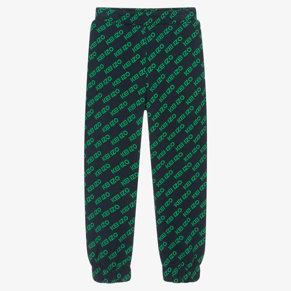 KENZO KIDS - Boys Blue Cotton Jersey Joggers | Childrensalon