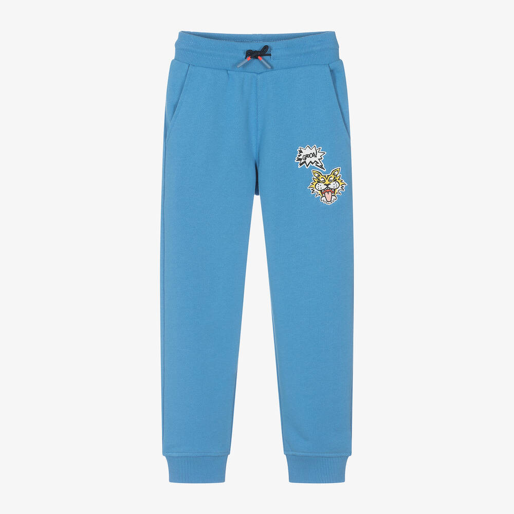 Boys Blue Cotton Jersey Joggers