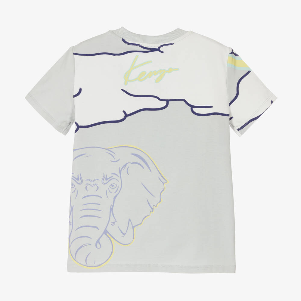 KENZO KIDS-تيشيرت قطن عضوي لون أزرق فاتح للأولاد | Childrensalon Outlet