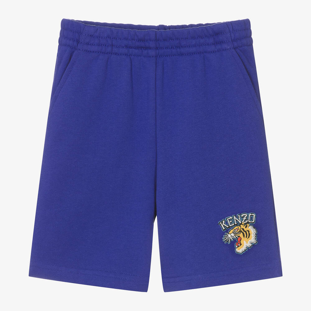 KENZO KIDS-Boys Blue Cotton Jersey Shorts | Childrensalon Outlet