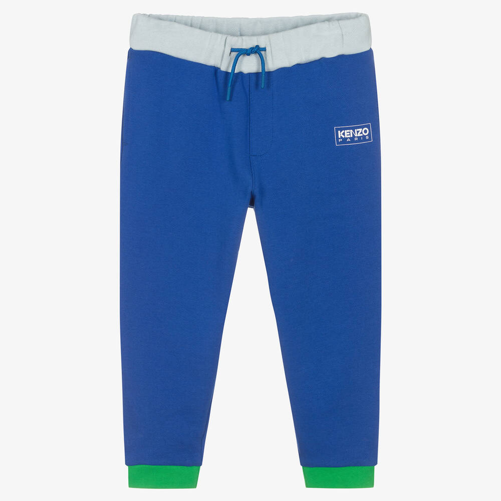 KENZO KIDS - Bas de jogging bleu en coton garçon | Childrensalon