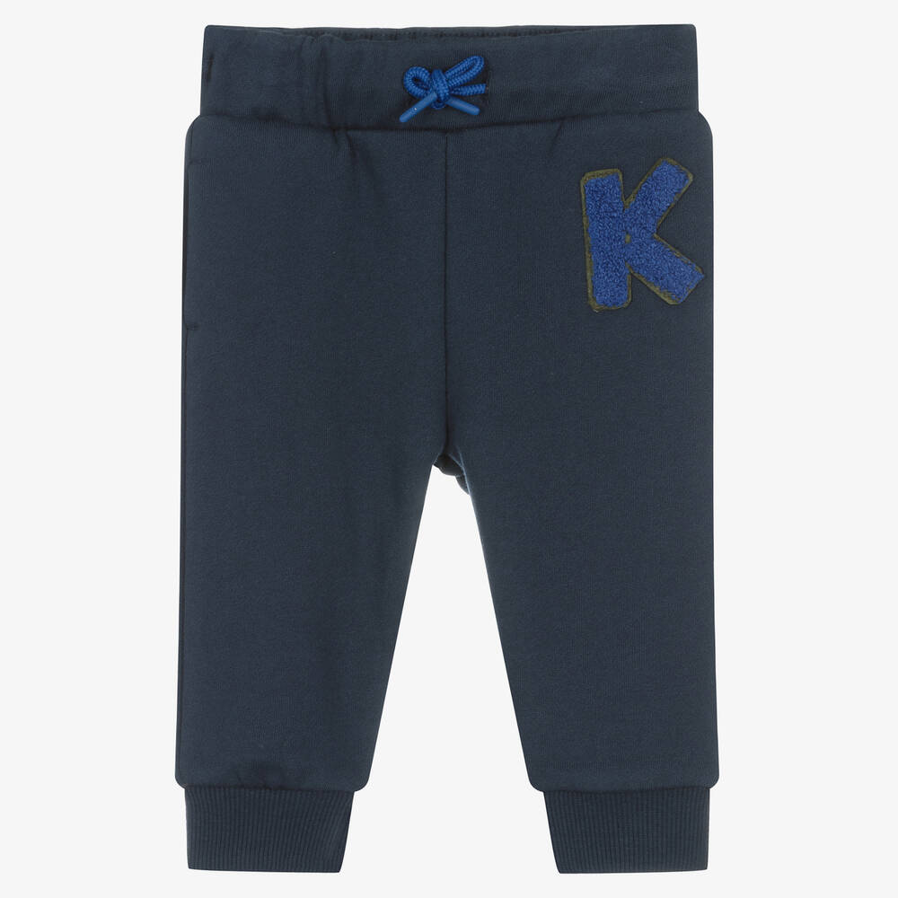 KENZO KIDS - Boys Blue Cotton Joggers | Childrensalon