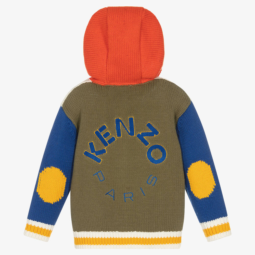 KENZO KIDS - Boys Blue Cotton Knit Zip-up Hoodie | Childrensalon Outlet